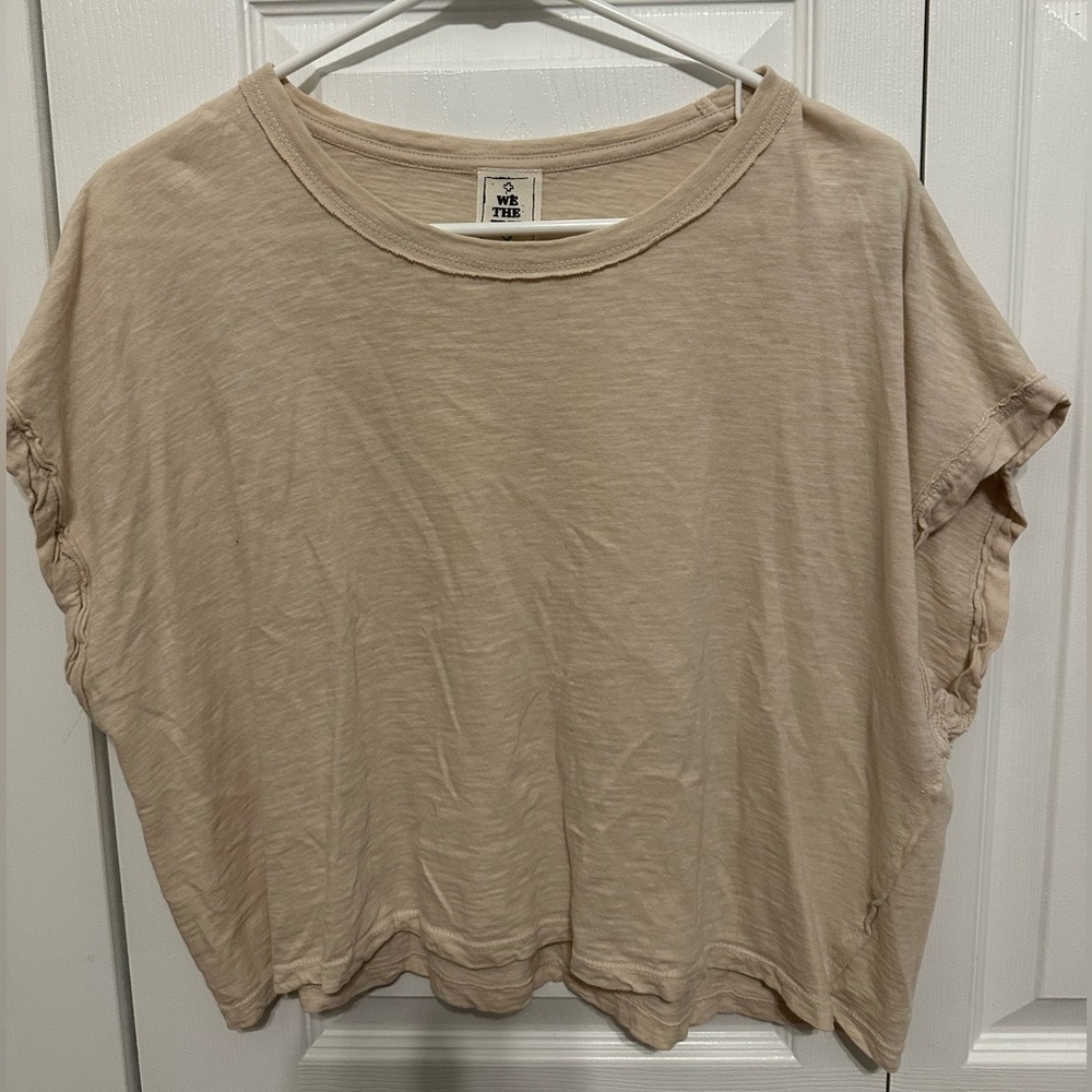 Free People beige crop top